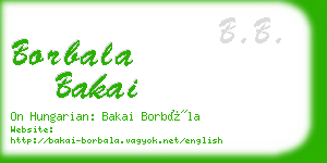 borbala bakai business card